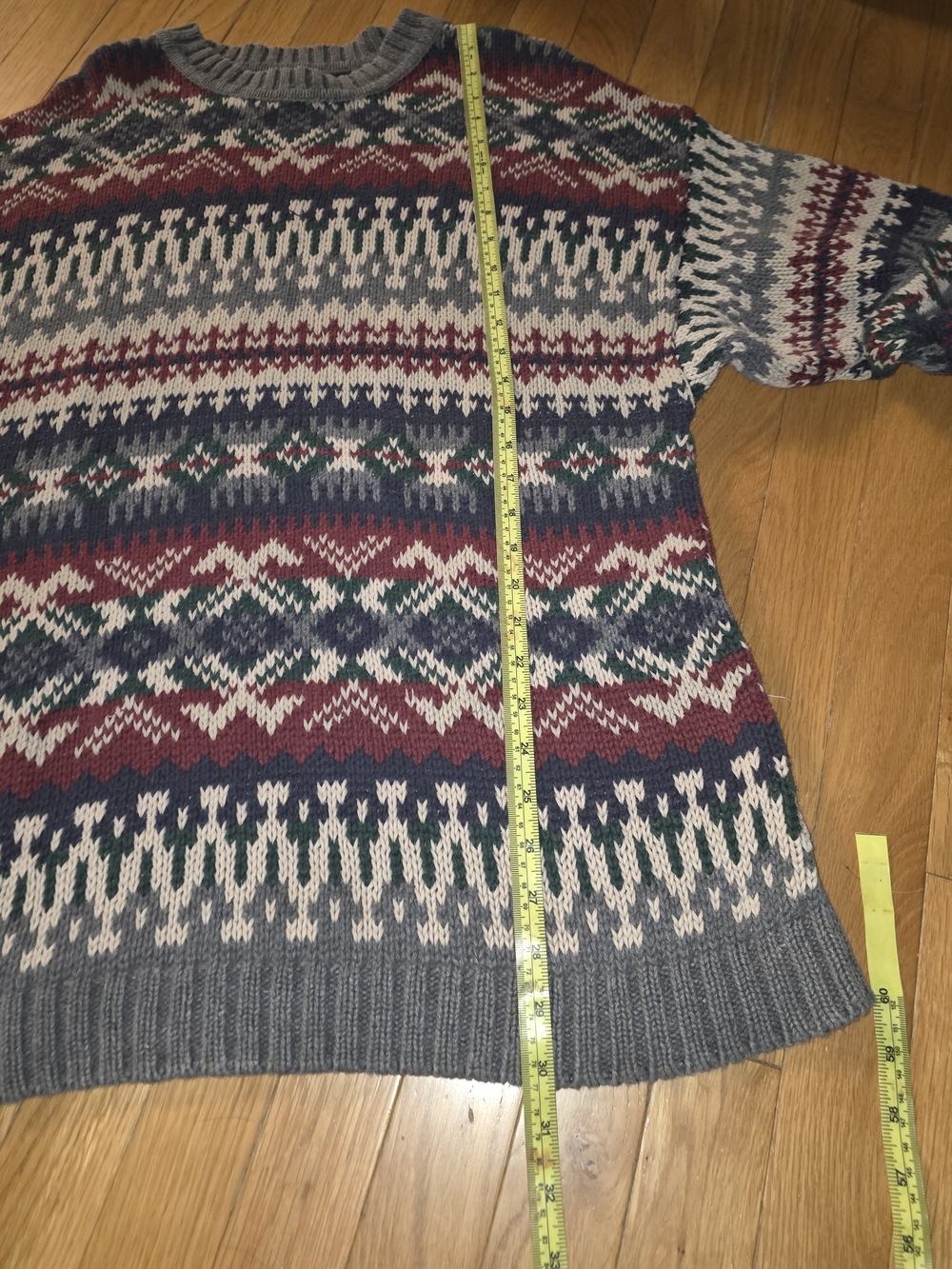 VINTAGE Y2K ABERCROMBIE & FITCH Men's Multicolor Fair Isle Crewneck Sweater XL - Picture 8 of 12